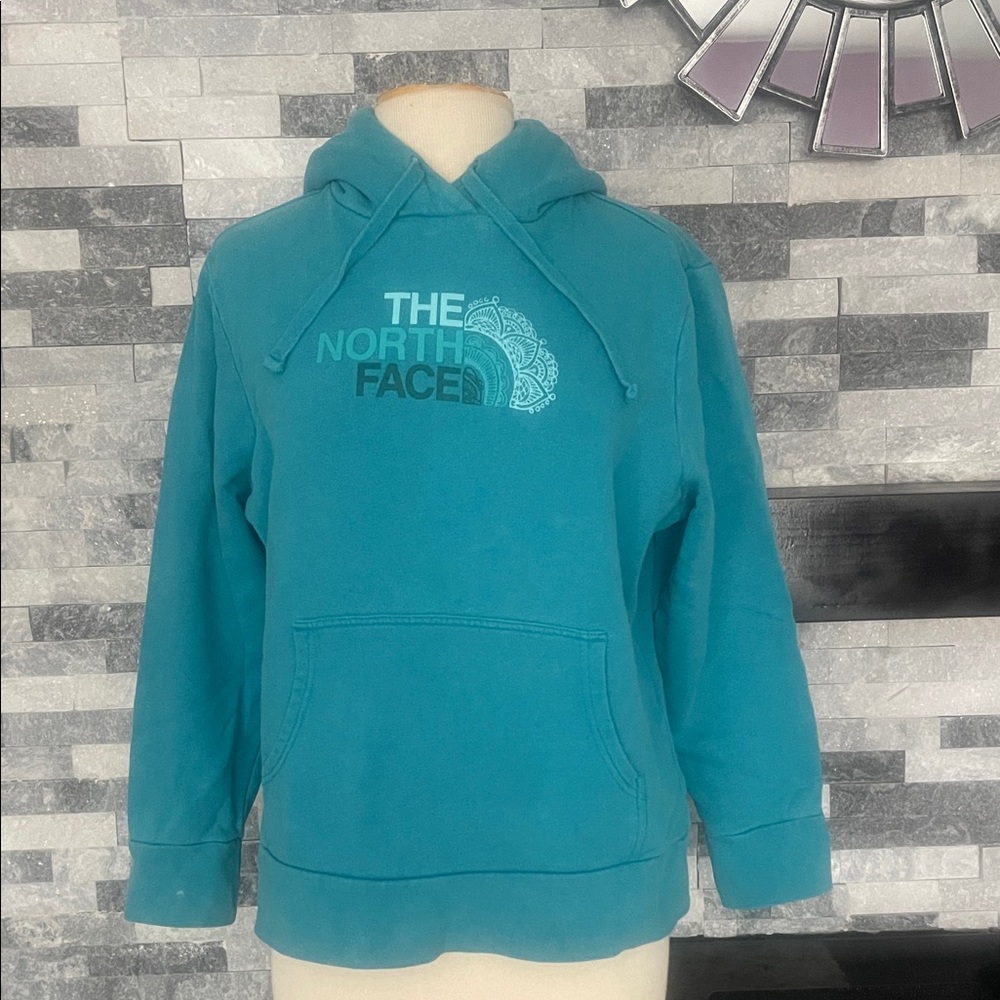 The North Face Teal Pullover Hoodie with Logo